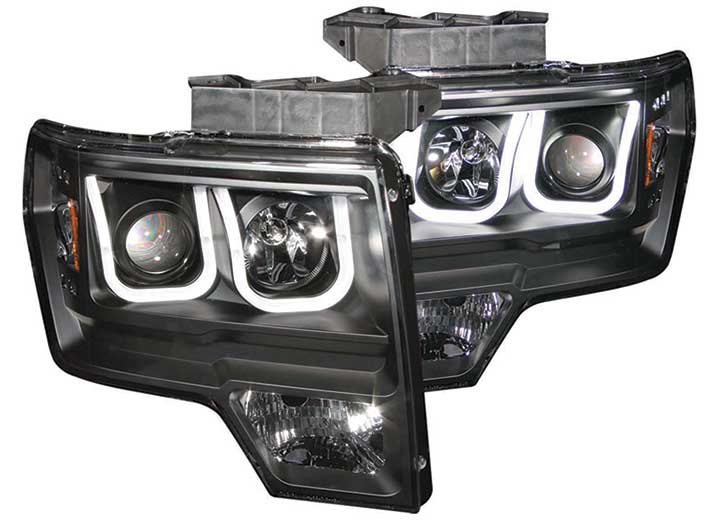 ANZO U Bar Style Ford F150 Black Projector Headlight Set - '09-'14