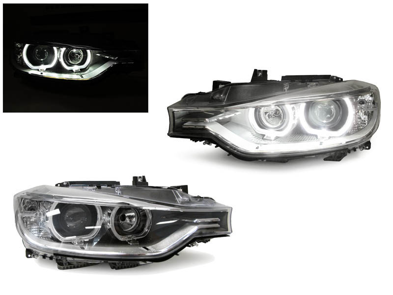 2012 - 2015 BMW F30 F31 3 Series LED Angel Eye Halo Projector Headlight Set
