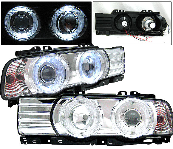 BMW E34 5-Series 525 535 540 M5 Dual Halo Projector Headlights