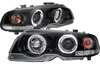 BMW 99-01 E46 3 Series 2dr Dual Halo Projector Headlights Black