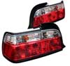 3-Series Red White Crystal Clear Taillights Set, 2 door