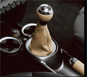 Mini Leather Shift Knob and Gaiter - Tuscan Beige or Redwood Red