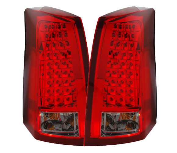 Cadillac CTS  '03-'07 LED Tail Light Set - Red/Smoke, Red / Clear